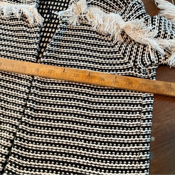 Knox Rose Black & Beige Tan Fringed Knit Cardigan Sweater XS - Picture 8 of 9